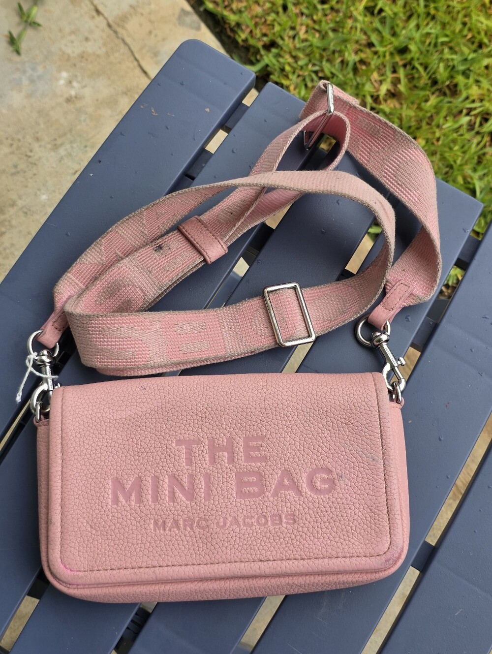 Marc Jacobs The Mini Bag Pink Pebbled Leather Crossbody Shoulder Bag Adjustable - Picture 7 of 16